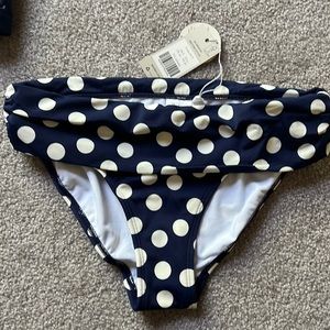 NWTB Boden navy white polka dot bikini bottoms